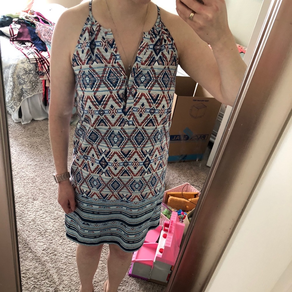 Red white and blue spaghetti strap dress